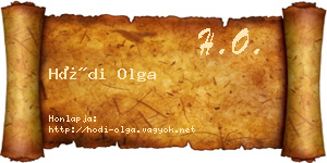 Hódi Olga névjegykártya